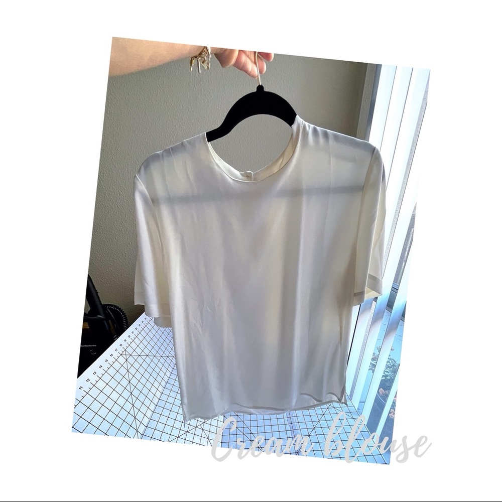 Silky retro white blouse 🤍